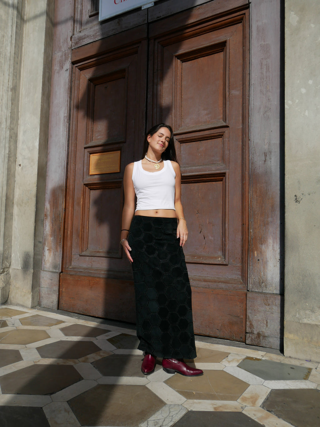 Hexa Suede Skirt