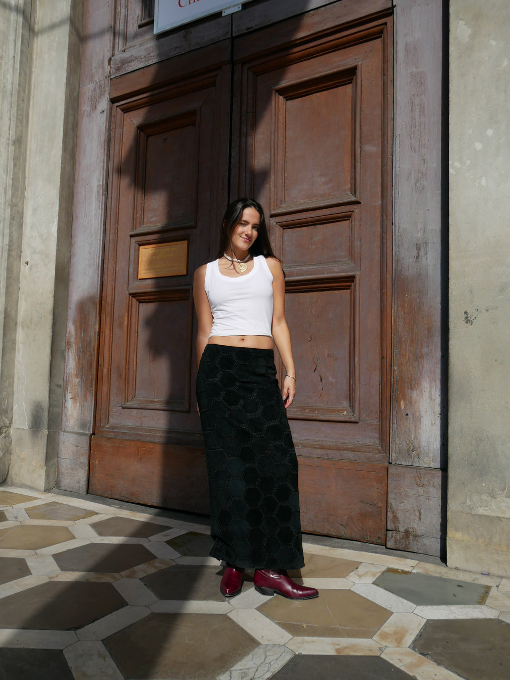 Hexa Suede Skirt