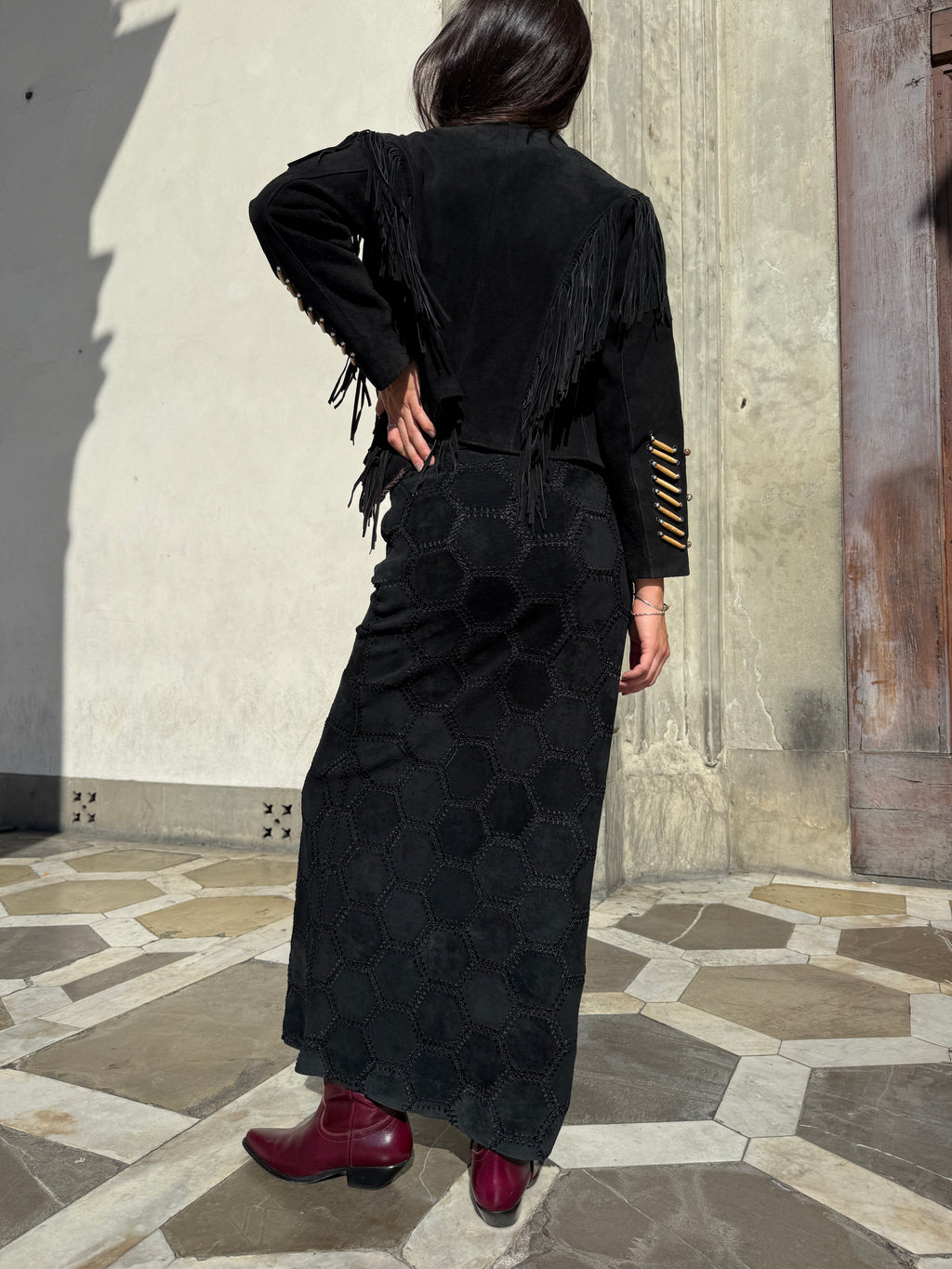 Hexa Suede Skirt