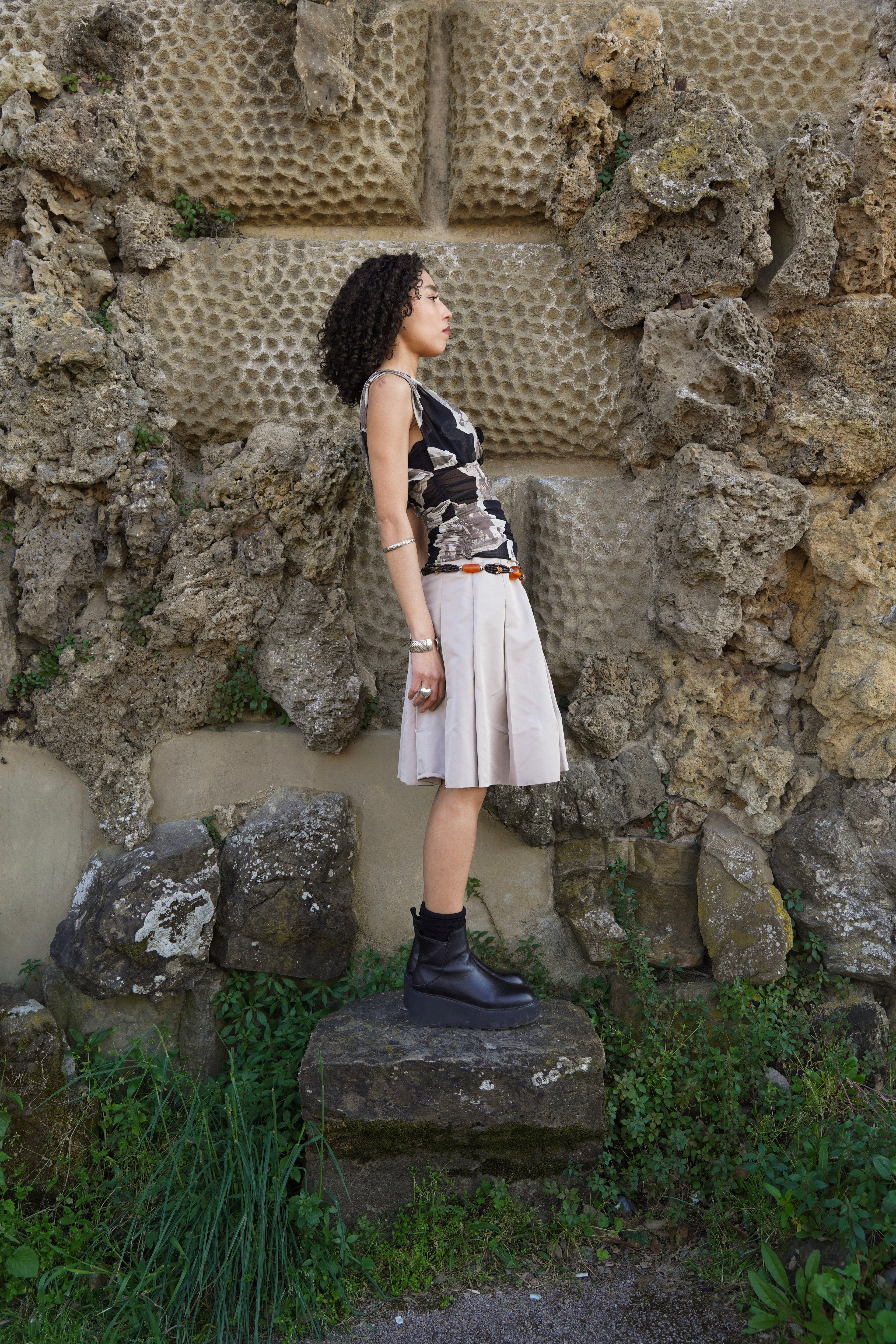 Moonstone Silk Skirt
